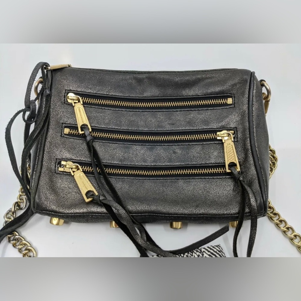 Rebecca Minkoff Gunmetal Bag with Brass Hardware